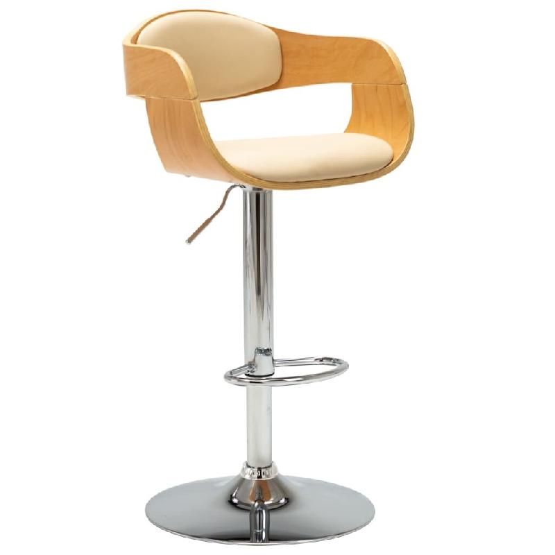 VidaXL Tabouret de bar Crème Bois courbé et similicuir Modèle Titan Panorama Luna - multicolore 283120_0