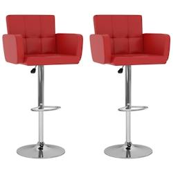 VidaXL Tabourets De Bar Lot De 2 Rouge Similicuir - rouge 323655_0