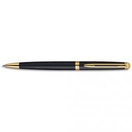 WATERMAN STYLO BILLE MOYENNE HEMISPHERE CORPS LAQUÉ NOIR, ATTRIBUTS OR (GT)