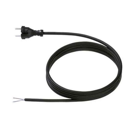 BACHMANN 248.186 - Cordon d'alimentation électrique noir 5m - 250V - 16A - Néoprène_0