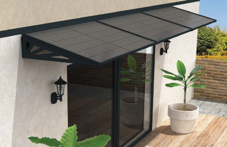 Auvent photovoltaïque - Pour pose des panneaux en Paysage - Dimension max panneaux 1800 x 1150 x 50 mm - Pergisol_0
