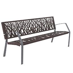 Banc avec assise et dossier en tôle d'acier - IZAR_0