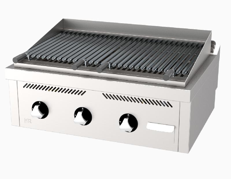 Barbecue à gaz professionnel à poser 800x600x410 mm grille avec profil en v - B6008S_0