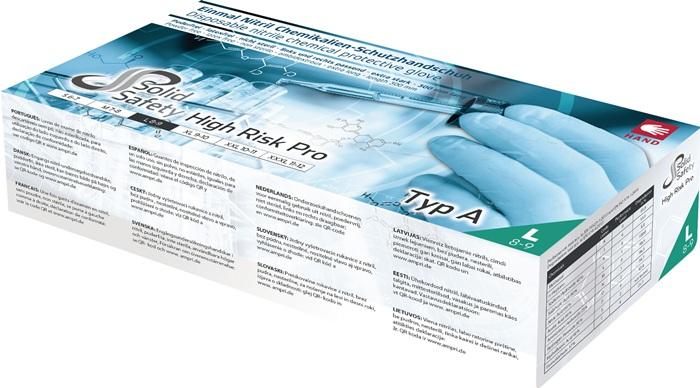 Gant jetable HighRisk Pro taille M bleu nitrile EN 374, EN 388 catégorie EPI III AMPRI_0