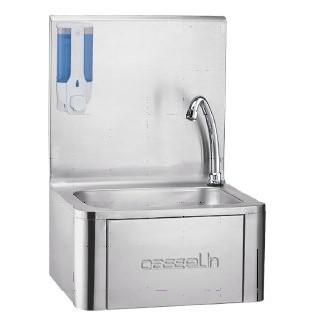 Lave-mains économique en acier inoxydable AISI 304 - commande fémorale - robinet temporisé - livré pré-monté_0