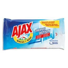 LINGETTES NETTOYANTES POUR VITRES AJAX TRIPLE ACTION - PAQUET DE 40