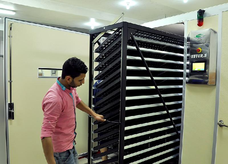 Incubateur de laboratoire Agriset 384 : Capacité 38 400 oeufs, contrôle PLC, régulation chaleur et humidité_0
