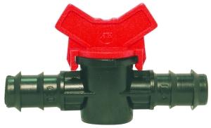 Mini vanne PN4 POM - joint NBR - raccordements cannelés pour tuyau PE-BD - réf. : 5520V_0