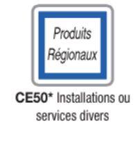 Panneau de signalisation d'indication type CE50* - formats variés de 350 mm à 1500 mm_0