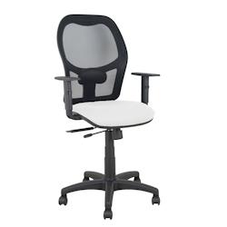 Piqueras y Crespo Silla Alocén traslack malla negra asiento bali blanco brazos regulables - blanc multi-matériau 345TKM840B10B10CRN_0