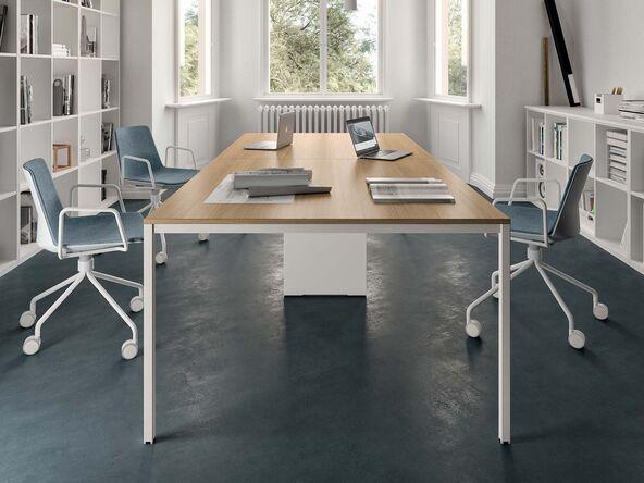 Table de réunion Paleto - 10 à 12 personnes - Dimensions 240x120 ou 320x120 cm - Structure épurée métal - Garantie 3 ans_0