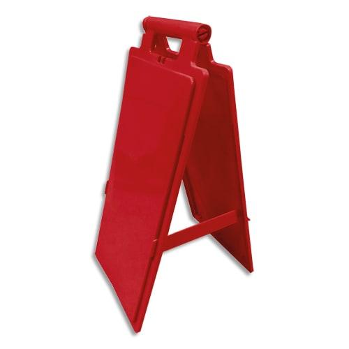 Viso balise de signalisation de sol en polypropylène rouge, à personnaliser, pliante l28 x h65 x p4/15 cm_0