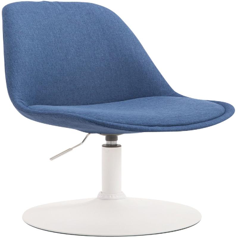 CLP Chaise de salle à manger Maverick tissu avec pied trompette Bleu/Blanc - bleu textile 152616310_0