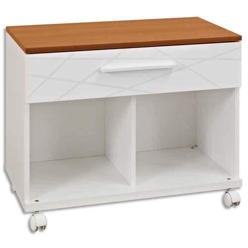 Gautier office rangement bas mobile sunday blanc graphic,1 tiroir + 2 cases - dim. : l80 x h59 x p42 cm_0