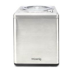 H.Koenig HF340 Machine pour réaliser des glaces maison et des sorbets professionnels, sorbetière avec compresseur, 180 W, 2L - argenté inox 3760124_0