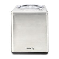 H.Koenig HF340 Machine pour réaliser des glaces maison et des sorbets professionnels, sorbetière avec compresseur, 180 W, 2L - argenté inox HF340_0