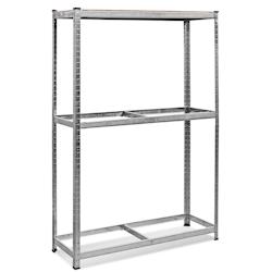 HELLOSHOP26 - Etagère de rangement à 3 niveaux stockage pour pneus rayonnage pour 8 pneus en acier et MDF 120 x 40 x 180 cm argenté 20_0008547 - ar_0
