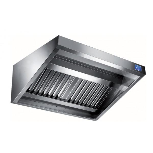 Hotte murale biseautée en inox ferritique - 2 filtres - 1500 mm - Débit 1500 m³/h à 115 PA - Variateur électronique_0