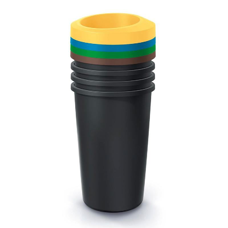 Keden - Compacta R Jeu de 4 Poubelles de Recyclage 45L chacune de couleur Multicolore - multicolore plastique ZA5480_0