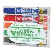 MARQUEUR EFFAÇABLE V-BOARD MASTER PILOT ENCRE LIQUIDE POINTE OGIVE FINE 1,7 MM - POCHETTE DE 5 COULEURS ASSORTIES