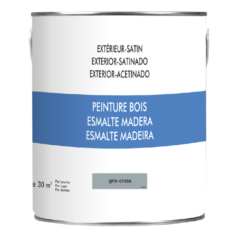 Peinture bois extérieur, gris satiné 2.5 l_0