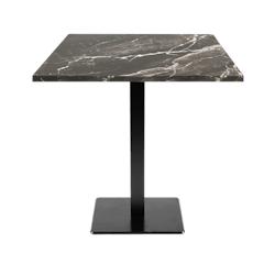 Restootab - Table 70x70cm - modèle Milan marbre royal - noir fonte 3760371511433_0