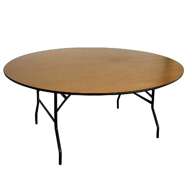 Table pliante ronde en bois 10 places 170cm_0