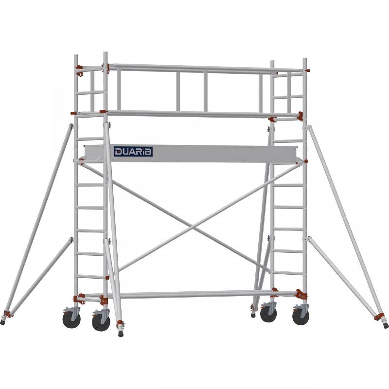 Échafaudage roulant aluminium AL 255 version garde-corps - Hauteur de travail : 3,90 m - DUARIB - 613822_0