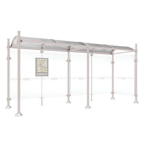 ABRI BUS PROVINCE 5 M 1 BARDAGE LAT. POMMEAU BOULE GRIS 7044 - PROCITY