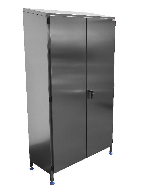 Armoire de rangement inox 304L Bobet Matériel - serrure, toit incliné, pieds réglables, 1 ou 2 portes_0