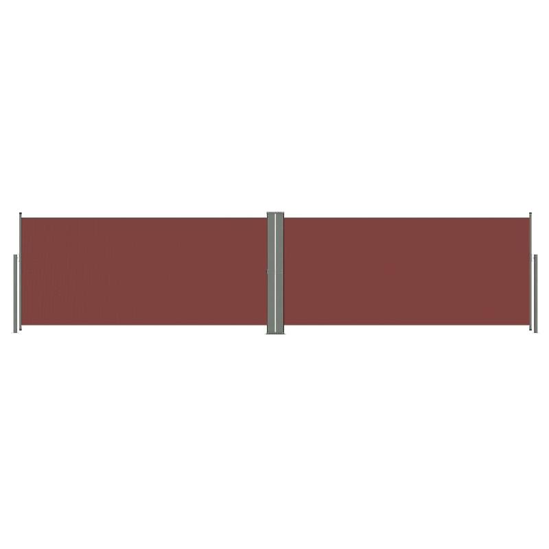 Auvent paravent store brise-vue latéral rétractable - 140 x 600 cm - Marron - Protection visuelle pour jardin, terrasse, balcon_0