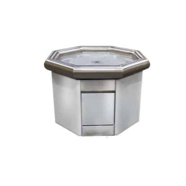 Îlot à coquillages octogonal, inox AISI 304, H 700 mm (Longueur, mm: 2100, Profondeur, mm: 2100)_0