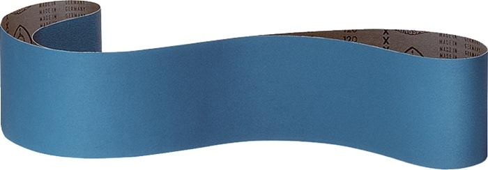 Bande abrasive CS 411 X - L. 2000 mm x l. 50 mm - Granulation 60 - Corindon zirconien - Pour acier inoxydable - KLINGSPOR_0