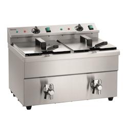 Bartscher Friteuse double inox induction 2 x 8 Litres à poser, 7000 W, 220 V - MONO - Acier inoxydable 18/10 BAR-165119_0