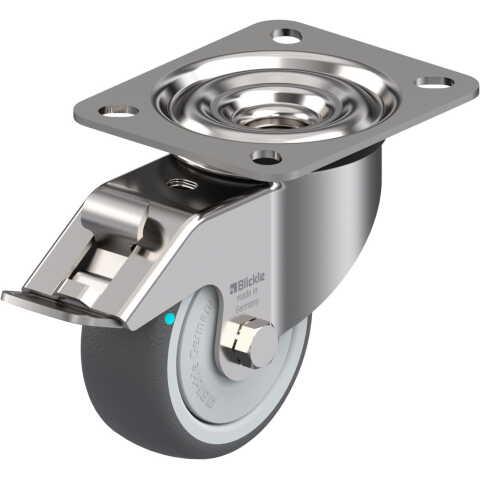 BLICKLE - ROULETTE PIVOTANTE À FREIN Ø 80MM BANDAGE POLYURÉTHANE TPU 150KG - LEX-PATH 80KFD-FI