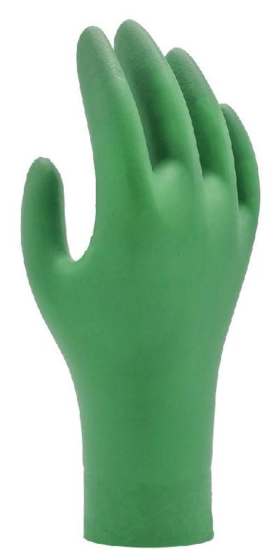 Boite de 100 gants de protection chimique jetables en nitrile vert tl - SHOWA - 6110pf-t.L - 773106_0