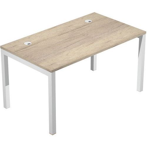 BUREAU PIED MÉTAL TRENDY 25MM - 140CM CHÊNE CANADIEN BLANC - ARTARREDI