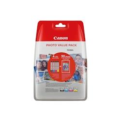 Canon CLI571XL Pack de 4 Cartouches d'encre ORIGINALEES - 50 Feuilles de Papier Photo - 0332C005 - multicolore 000000170008440822_0