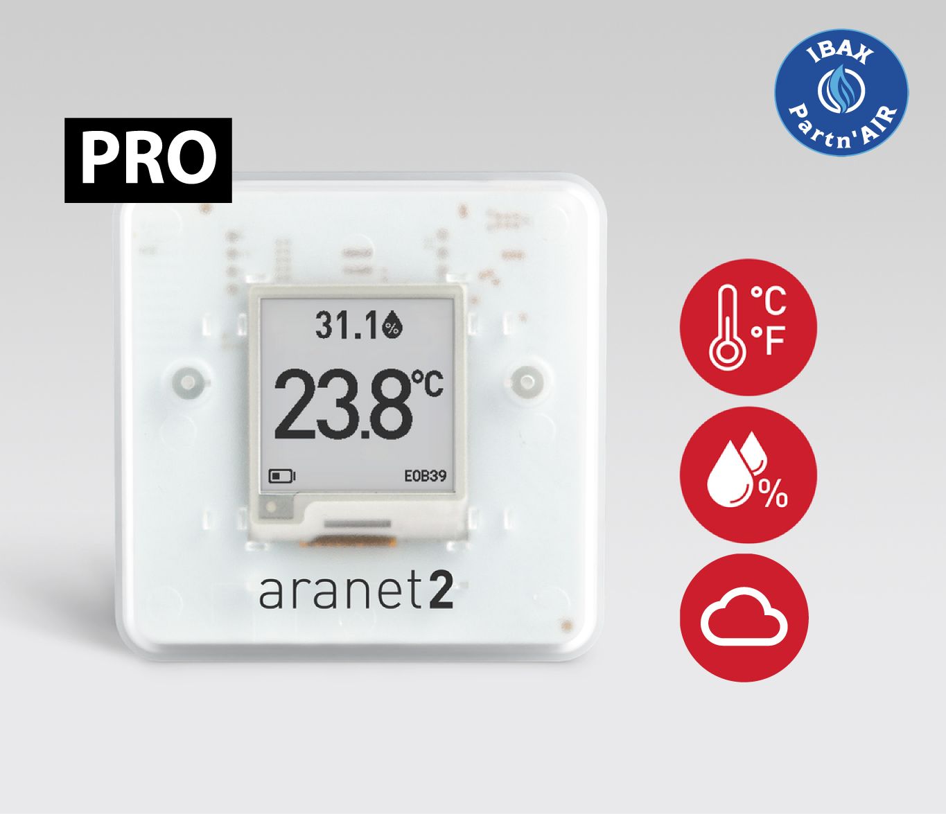 Capteur sans fil de température et d'humidité connecté - LoRa - ARANET2 PRO - Compact et précis_0