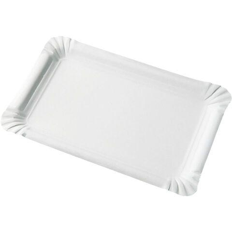 CARTON DE 1500 (6 SACHETS DE 250) PLATEAUX EN CARTON BLANC 13X20 CM