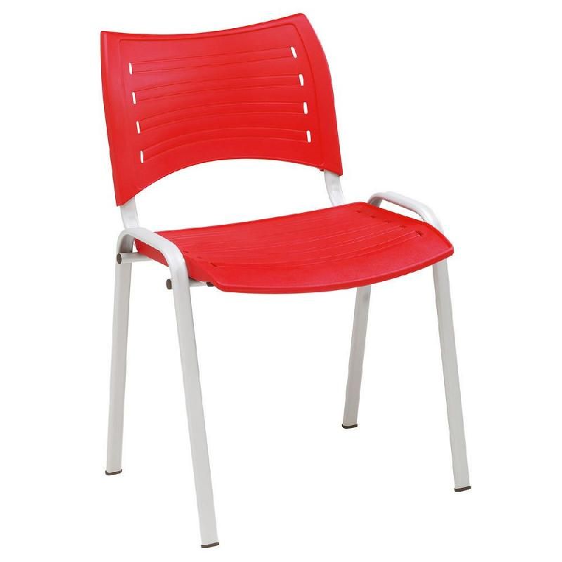 CHAISE COLLECTIVITÉS FUN - POLYPROPYLÈNE - ROUGE - PIEDS MÉTAL ALU (PRIX À L'UNITÉ)