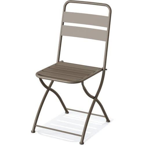 CHAISE DE BISTROT PLIABLE BREEZE EN MÉTAL - CAPPUCINO - VEBA