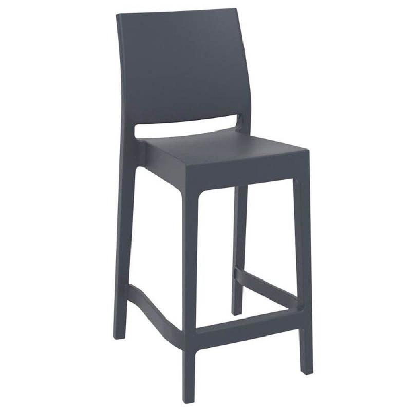 Chaise haute Inca empilable d'extérieur pour table - H97cm gris (4 chaises)_0