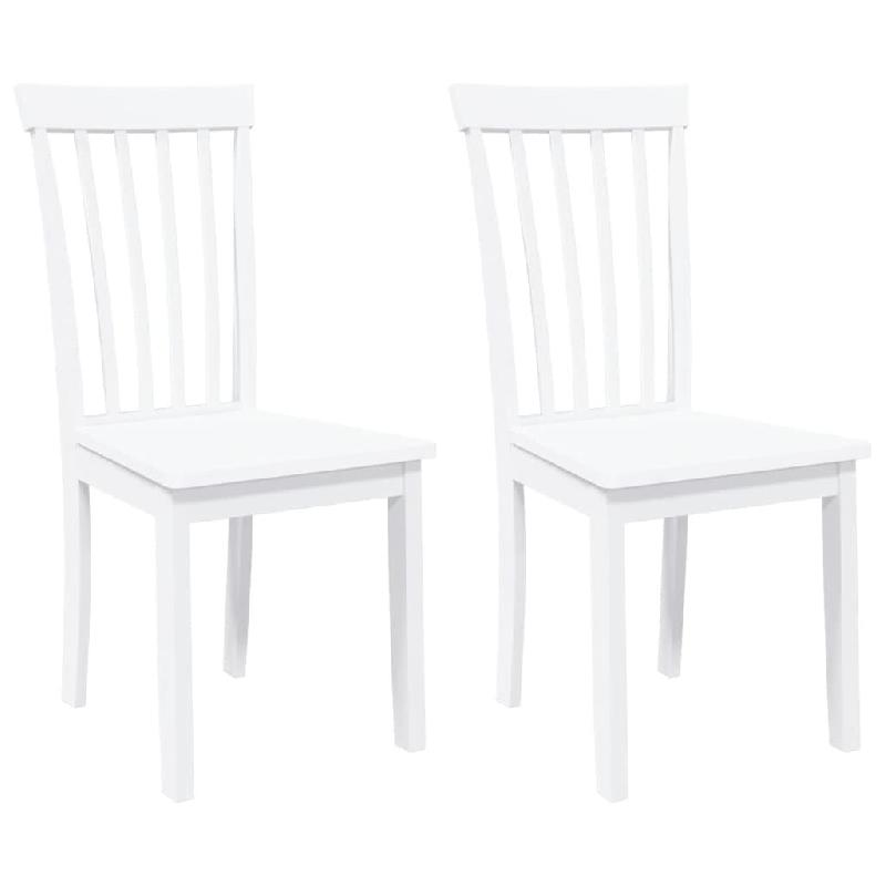 Chaises à manger 2 pcs blanc bois massif caoutchouc Modèle Vega Executive Design - 4102393_0