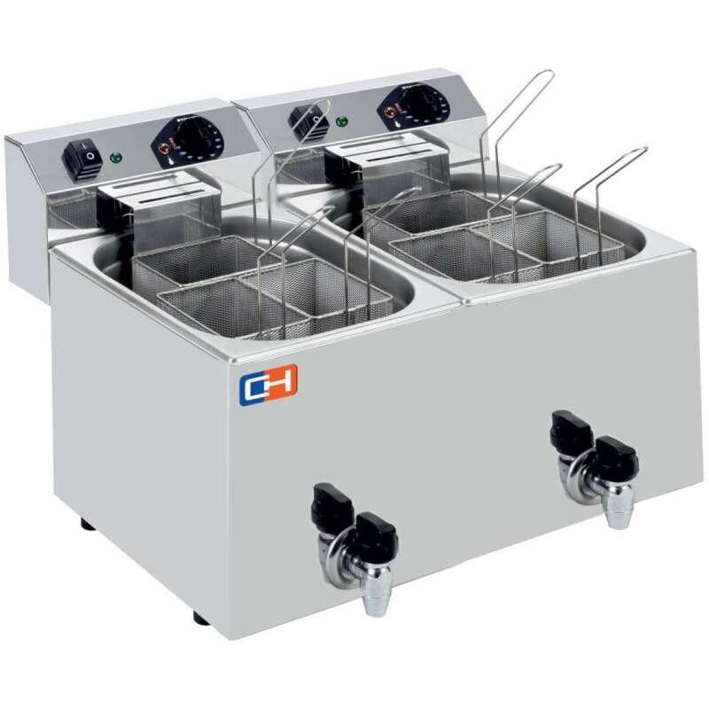 Climahosteleria Cuiseur de pâtes électrique professionnel 7+7 litres avec 3+3 paniers 530X460X370h mm CP77L - inox CP77L_0
