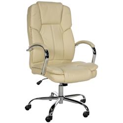 CLP Fauteuil de bureau XXL Xanthos en Similicuir avec une  capacité de charge de 210 kg Crème - beige polyester 19616804_0