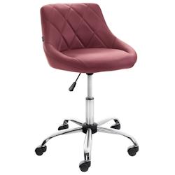 CLP Tabouret de travail Lazio réglable en hauteur et pivotant Bordeaux/Similicuir - rouge polyester 321805_0