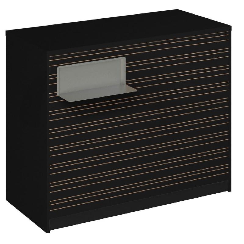 Comptoir Vertigo H T04 nat. Spl.Gauche L120cm 2tabl.Couliss.4tab.Amovib-noir_0