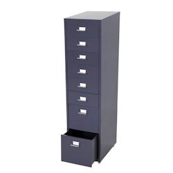 Décoshop26 - Caisson à tiroirs armoire de bureau 110x28x41 cm 8 tiroirs en acier gris foncé 04_0008257 - gris 3000262510528_0