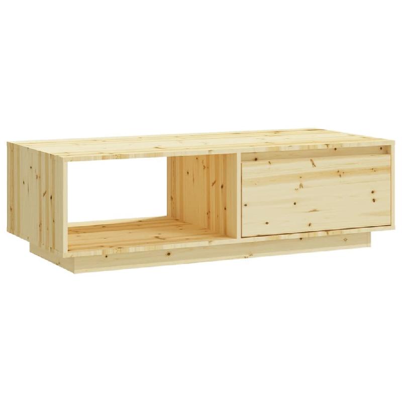 Décoshop26 - Table basse de salon avec espace de rangement design simple 110 x 50 x 33,5 cm bois de sapin massif DEC036982 - Bois massif 3000263032456_0